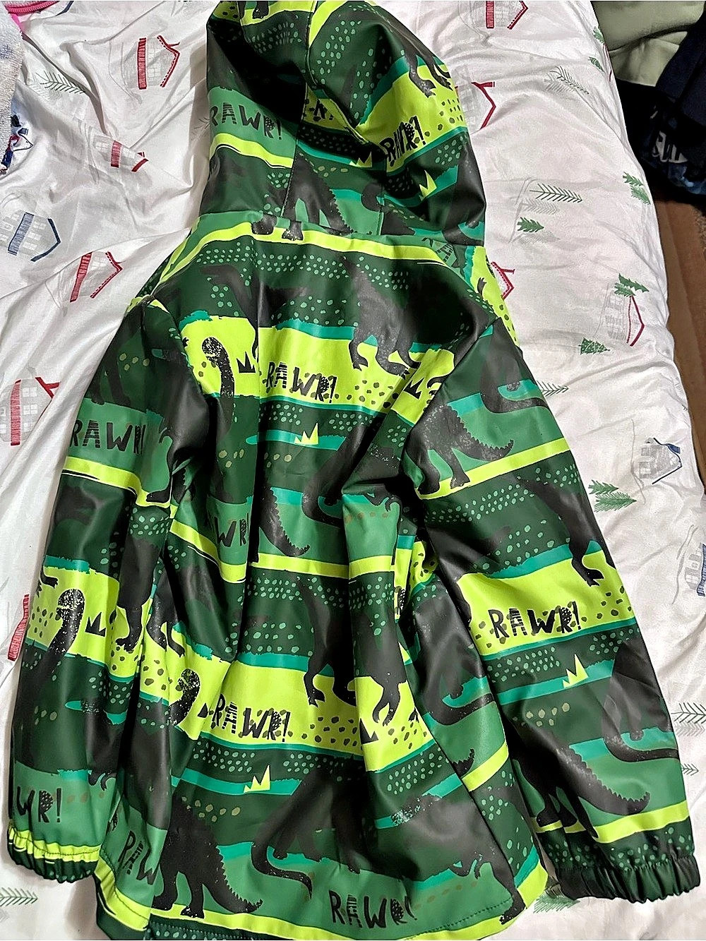 Western Chief Kids Dinosaur Waterproof Hooded Rain Jacket